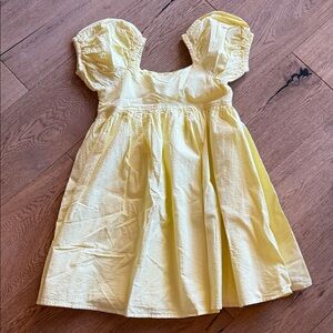 Janie & Jack Girls' Yellow Puff-Sleeve Dress